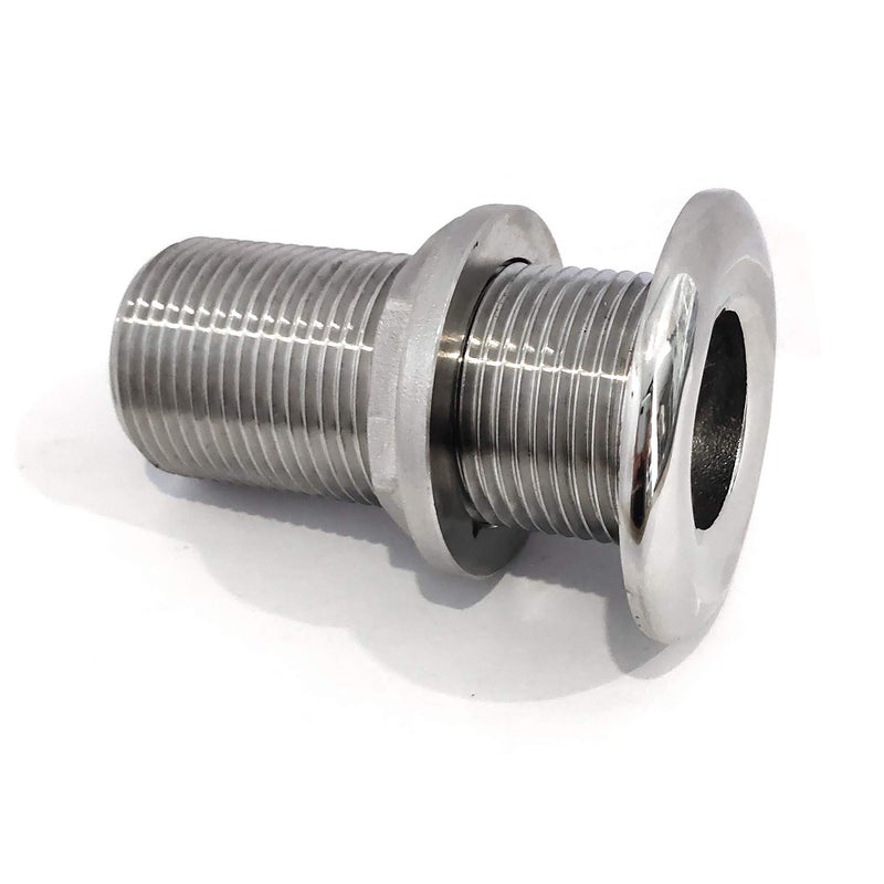keehui 316 Stainless SteelCombo Stainless Steel Thru-Hull Fitting w/Nut with Gasket for 1" ID (1") - Image 4